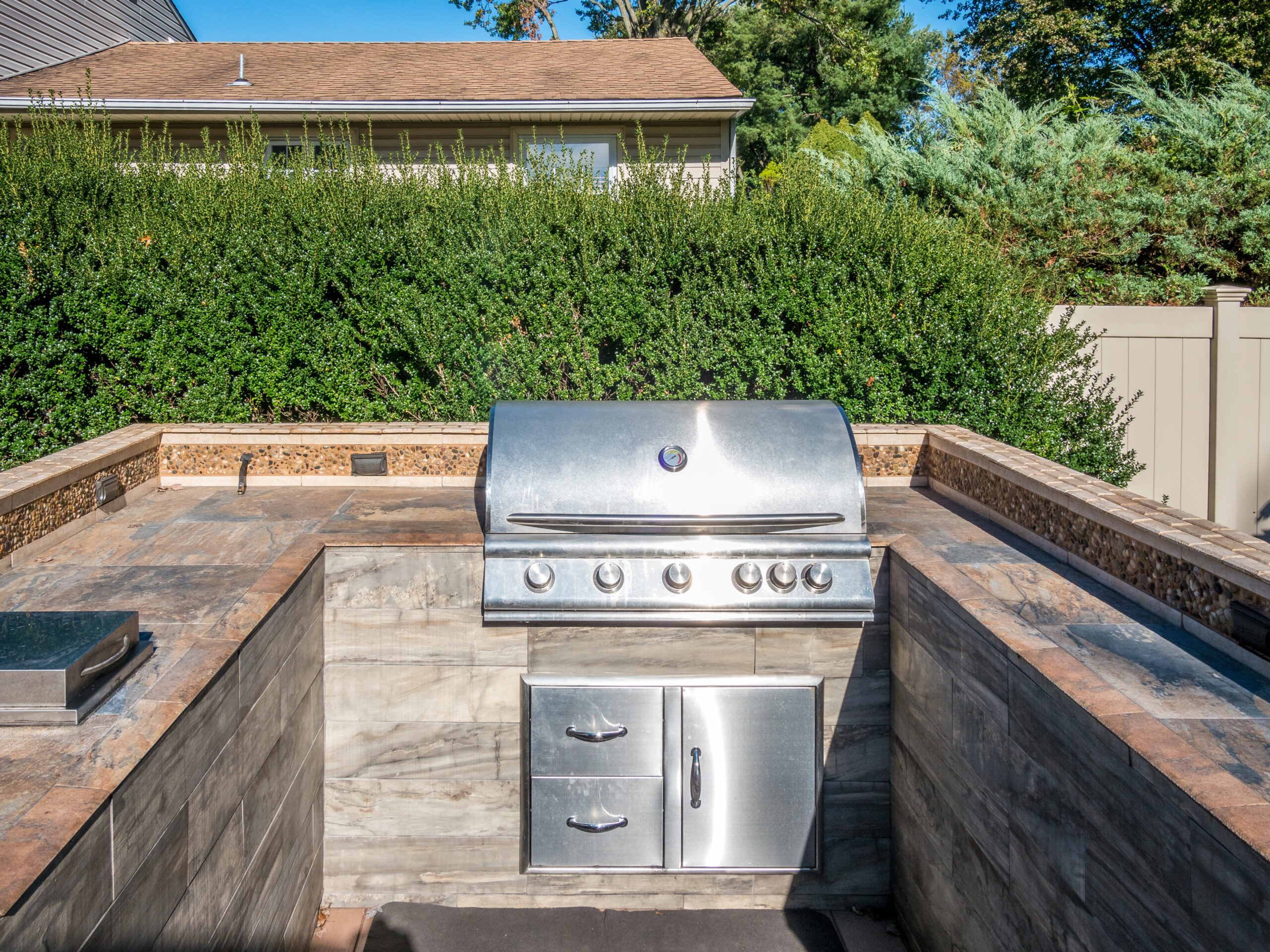 Grill at private backyard