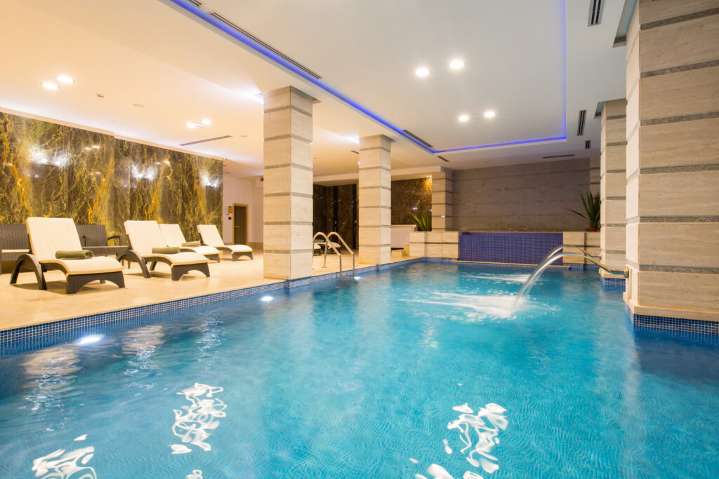 Swimming pool in hotel spa and wellness center