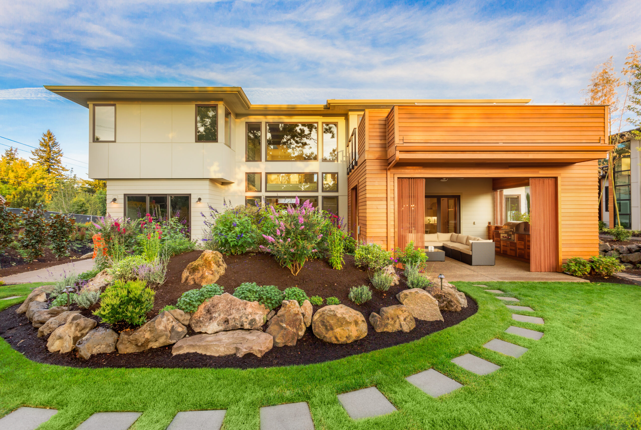 Beautiful Home Exterior at Night